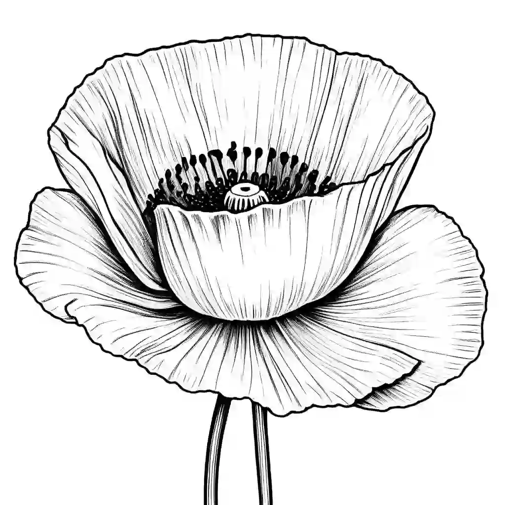 Poppies coloring pages